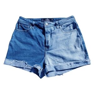 Hollister California Ultra High Rise Mom Short 3 Inch - Size 9 W29 Stretch Blue